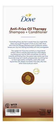 Dove ChampĂș Y Acondicionador Set, Terapia De Aceite Anti-fri