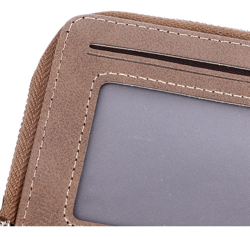 Cartera Vintage Pu Con MĂșltiples Ranuras Para Tarjetas, Piel