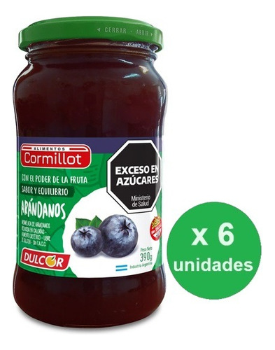 Pack Mermelada Arandano Dr. Cormillot 390g X 6 Un.
