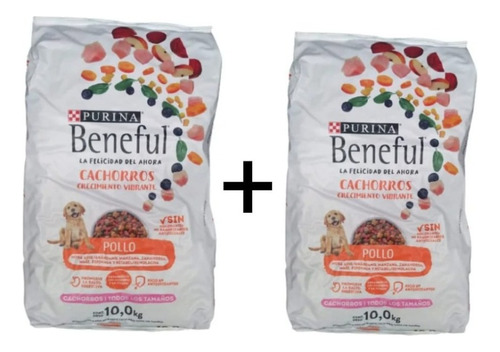 2 Bolsas Alimento Perro Purina Beneful 10 Kg C/u Cachorros