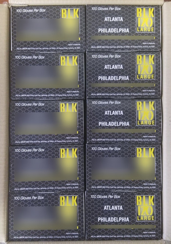 Large Black Mamba (10) 100 Glove Boxes; Disposable Nitri Ccc
