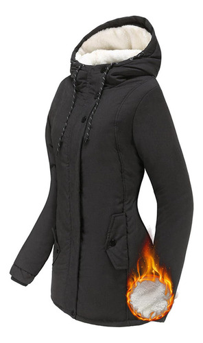 Chaqueta De Invierno Cálida Para Mujer Con Forro Grueso
