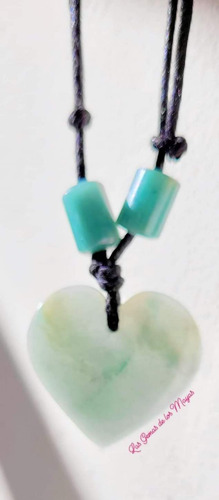 Exclusivo Collar Corazón Jade Azul/amuletoabundancia/armonia