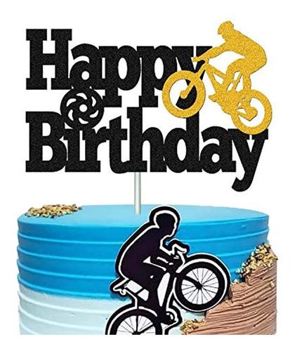 Decoración Para Tarta De Cumpleaños Con Diseño De Bicicleta