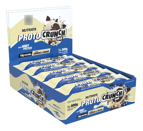 Proto Crunch Bar 10 Unidades De 60g Nutrata Sabor Cookies And Cream