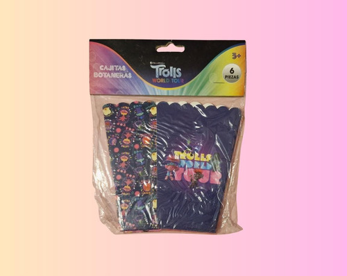 12 Cajitas Botaneras Trolls Fiesta Para Palomitas, Botana