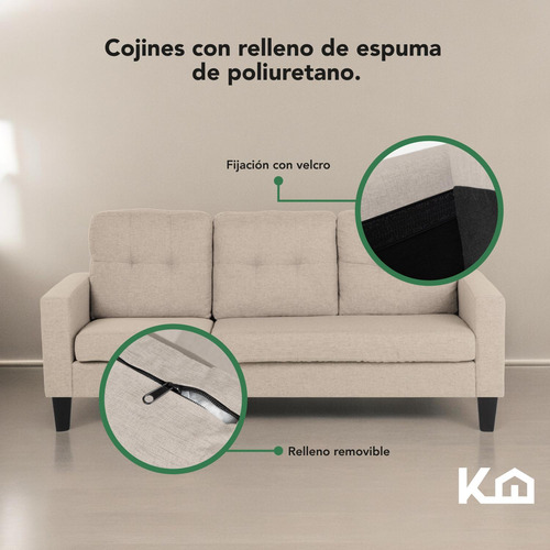 Sofá Sala Esquinera Izquierda Sillón Reversible Madera
