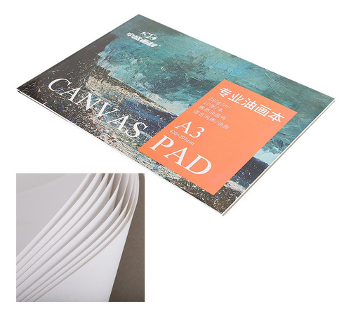 D A3 Canvas Pad Pintura A Óleo Livro De Papel Algodão
