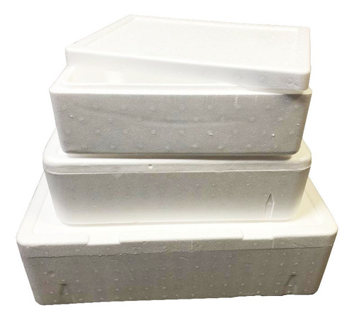 Caixa De Isopor P/ Alimento Pescado 7kg Isoterm (2 Unds) Cor Branco