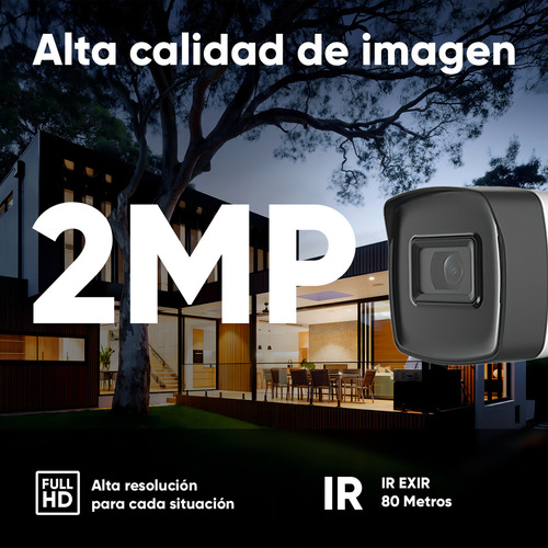 Hikvision Cámara Tipo Bala 2ce16d0t-plus-atenea-2 Protección Metálica IR 80mts IP67 3.6mm 2MP Alta resolución Seguridad 2ce16d0t Exterior cctv