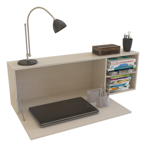 Escritorio Flotante De Pared Espacios Reducidos Smart Delos Fineline Crema