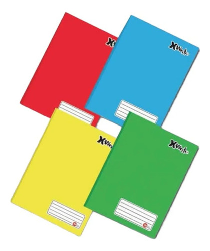 4 Cadernos Escolar Brochurinha Pequeno 48 Folhas Capa Dura 