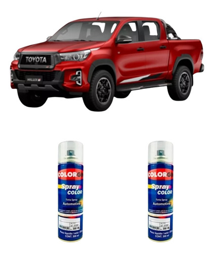 Tinta Automotiva Vermelho Volcanico Toyota 300ml + Verniz 