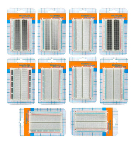 10 Piezas De Protoboard 400 Puntos, Proto Breadboard Arduino