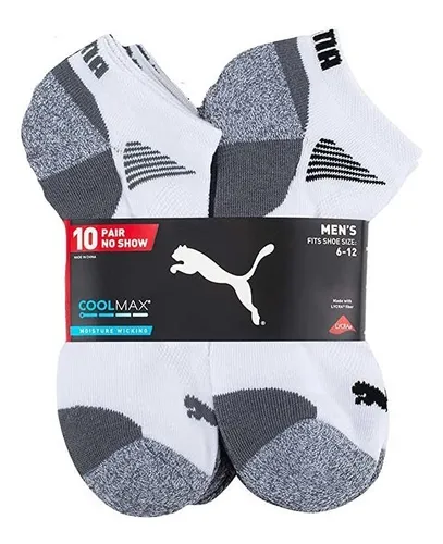 PUMA Paquete de 10 calcetines de corte bajo para niños