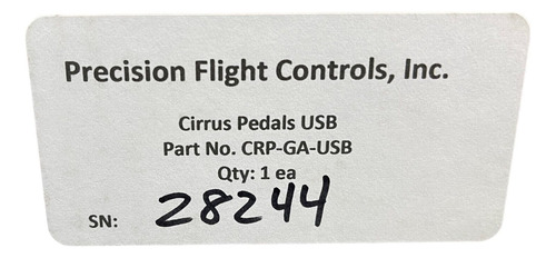 Precision Flight Controls Cirrus Pedals Usb Crp-ga-usb N Ccg