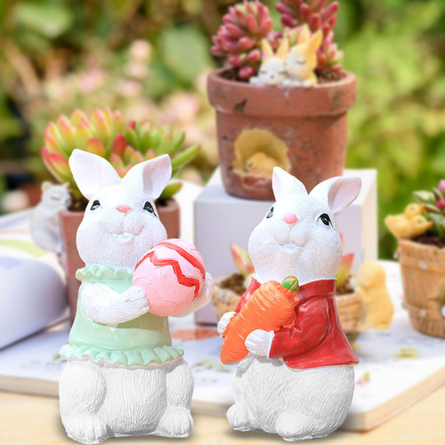Estatua De Conejo De Pascua, Estatuilla De Moderna Para Mesa