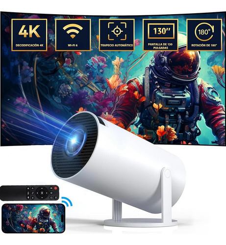 Proyector Profesional Hy300 Portatil Mini Android 1080p Proyector Hy300 Pro 4k Hd Smart Tv Led 8000lm Color Blanco Bluemos 110v/220v