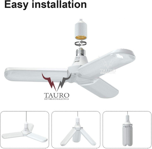 Imagen 2 de 10 de Foco Led 36w Tipo Ventilador Apertura Ajustable Luz Blanca