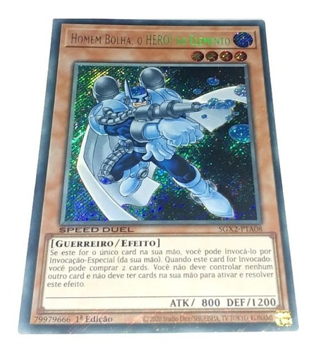 Yugioh Homem Bolha, O Herói Do Elemento ( Bubbleman ) Português