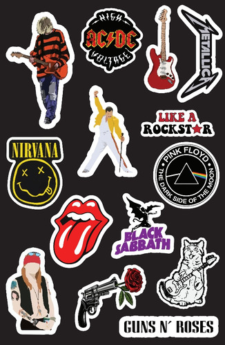 Stickers / Calcomanías Rock (laminados)