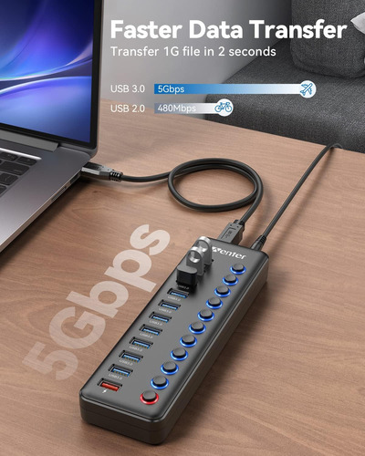 Hub Usb Powered, Wenter 11-port Usb Splitter Hub (10 Puer...