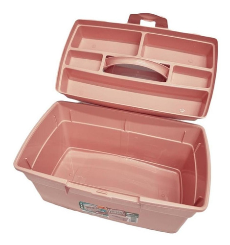 Maleta De Manicure Utensílio Costur Rosa Reforçada E Grande