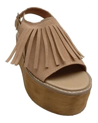 Sandalias Mujer Con Plataforma Zapatos Moda Flecos 3462p