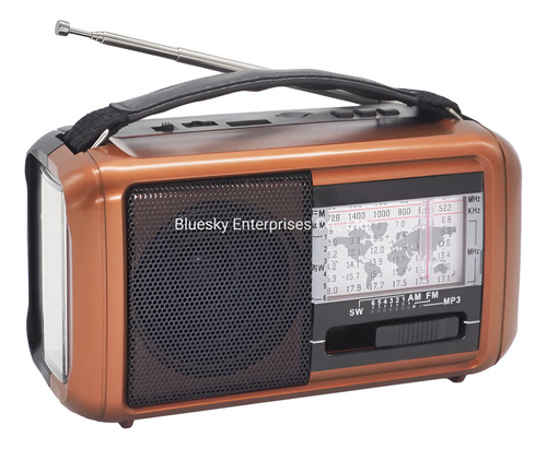 Radio Retro Recargable Am/fm/sw Y Mp3 (usb Y Tarjeta Sd) Cobre
