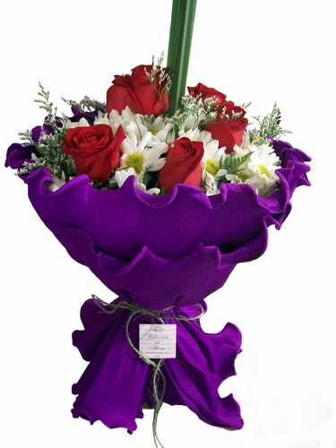 Ramo Flores Rosas Rojas Y Margaritas (r). Envíos