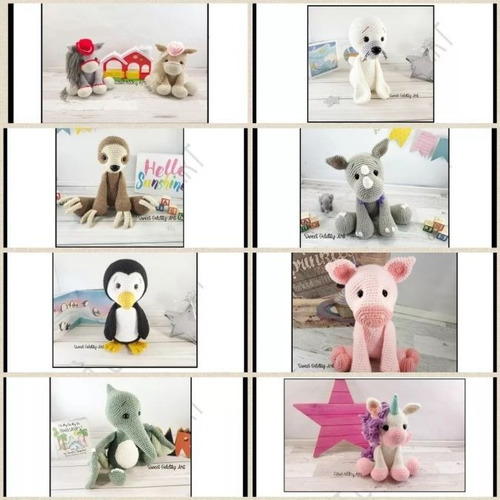Pack 80 Patrones Animales Amigurumis Muñecos Crochet Ingles