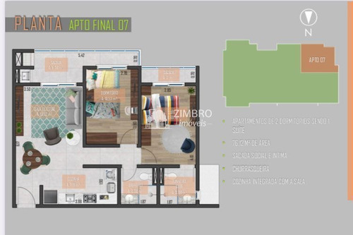 Apartamento 02 Dormitórios (suíte) Para Venda Em Santa Maria - Próximo A Ufsm - 996500