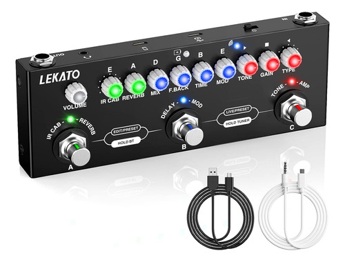 Pedal De Guitarra Multiefectos Lekato, Con Carga Ir De 9 Amp