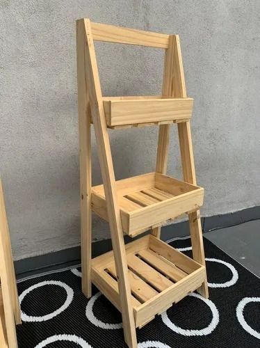 Organizador Escalera Exhibidor 3 Estantes 1m X 40cm Madera A