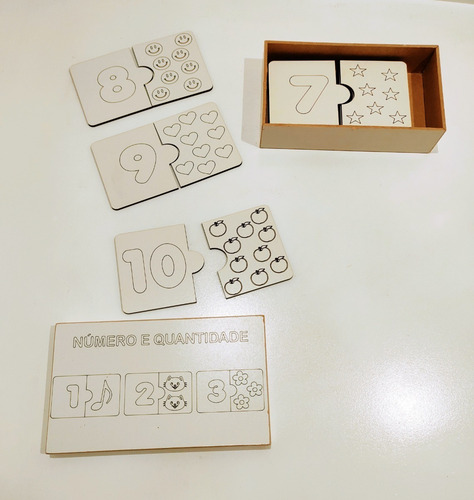 Imagem 2 de 3 de Jogo De Encaixe Numero E Quantidade Infantil Mdf