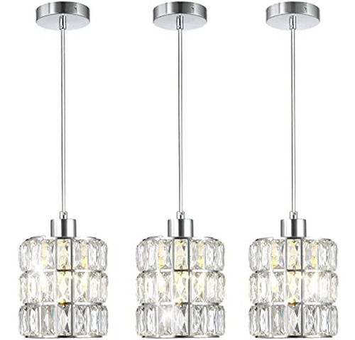 Paquete De 3 Luces Colgantes De Cristal Popity Home, Accesor