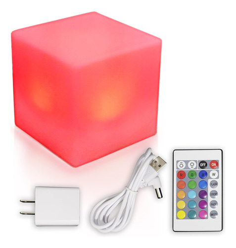 Cubo Luz Led Decorativo Mando Distancia 4 X 4 