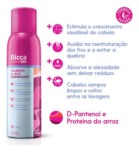 Kit Shampoo A Seco E Condicionador A Seco Ricca 150ml