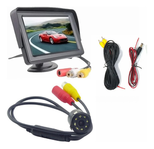 Kit De Retroceso Para Auto Pantalla 4.3 Cámara Embutida 12vt