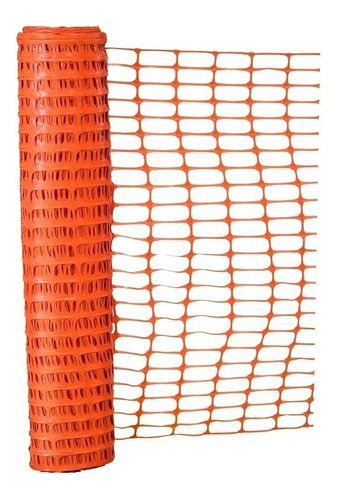 Malla Seguridad Naranja Plastica , Construcción 1x10mts.