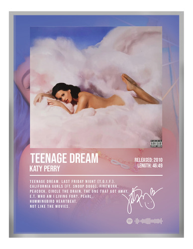 Cuadro Katy Perry Teenage Dream Music Firma C/marco 40x30