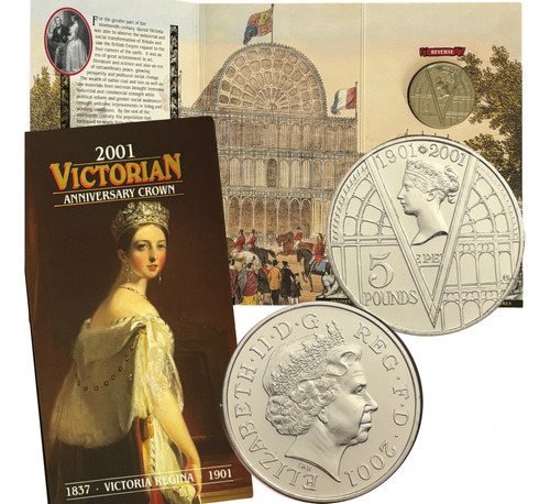 Moeda Oficial 2001 5 Libras Rainha Victoria Inglaterra