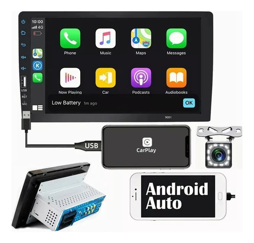 Estéreo De Coche De 9 Pulgadas 1din Mp5 Carplay Android Auto