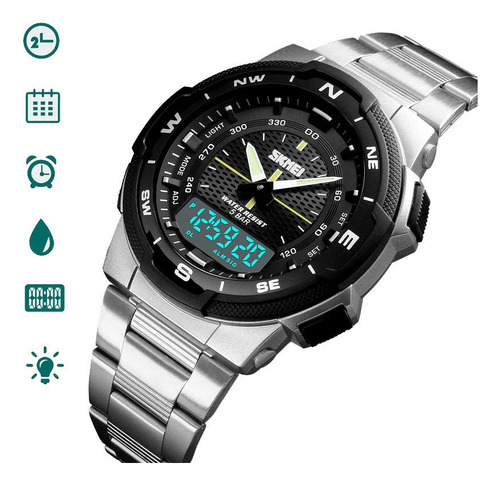 Reloj Deportivo Impermeable Para Hombres Con Doble Display /
