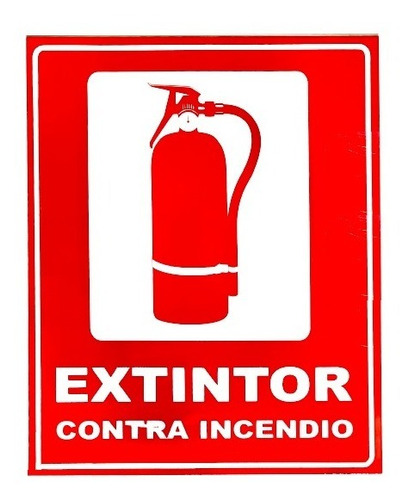 Aviso Plástico De Extintor De Incendio Nuevo