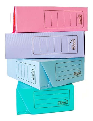 Caja Archivo Plástica 36x25x12cm Violeta Pastel Pack X5 