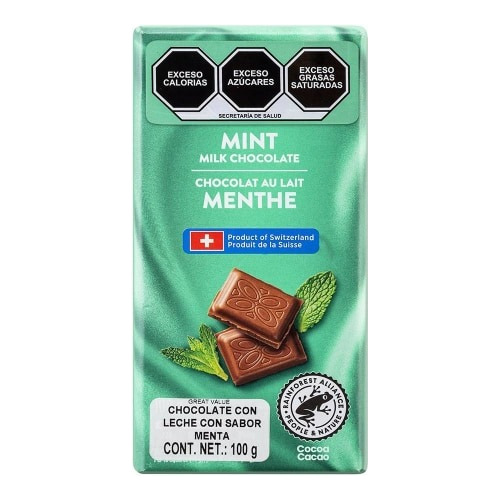 Chocolate Con Leche Con Sabor Menta 100g Hecho En Suiza