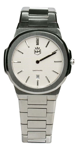 Reloj Sapphire Silver By Noblemen Correa Plateado Bisel Plateado Fondo Plateado