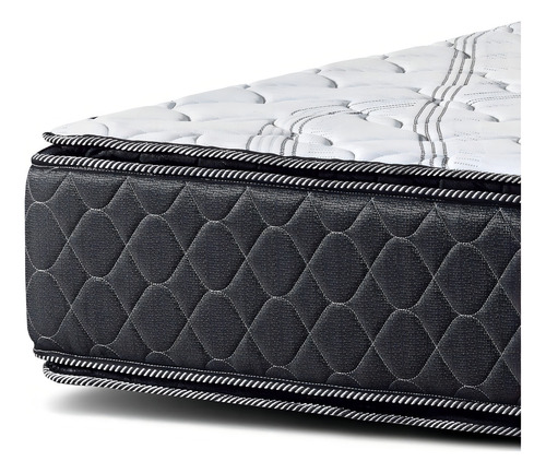 Colchón Alta Densidad Century 80x190 25cm Pillow Top Color Azul Oscuro