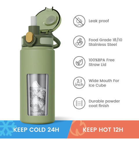 Fjbottle Botella De Agua Aislada Con Pajita ' Botella De Agu